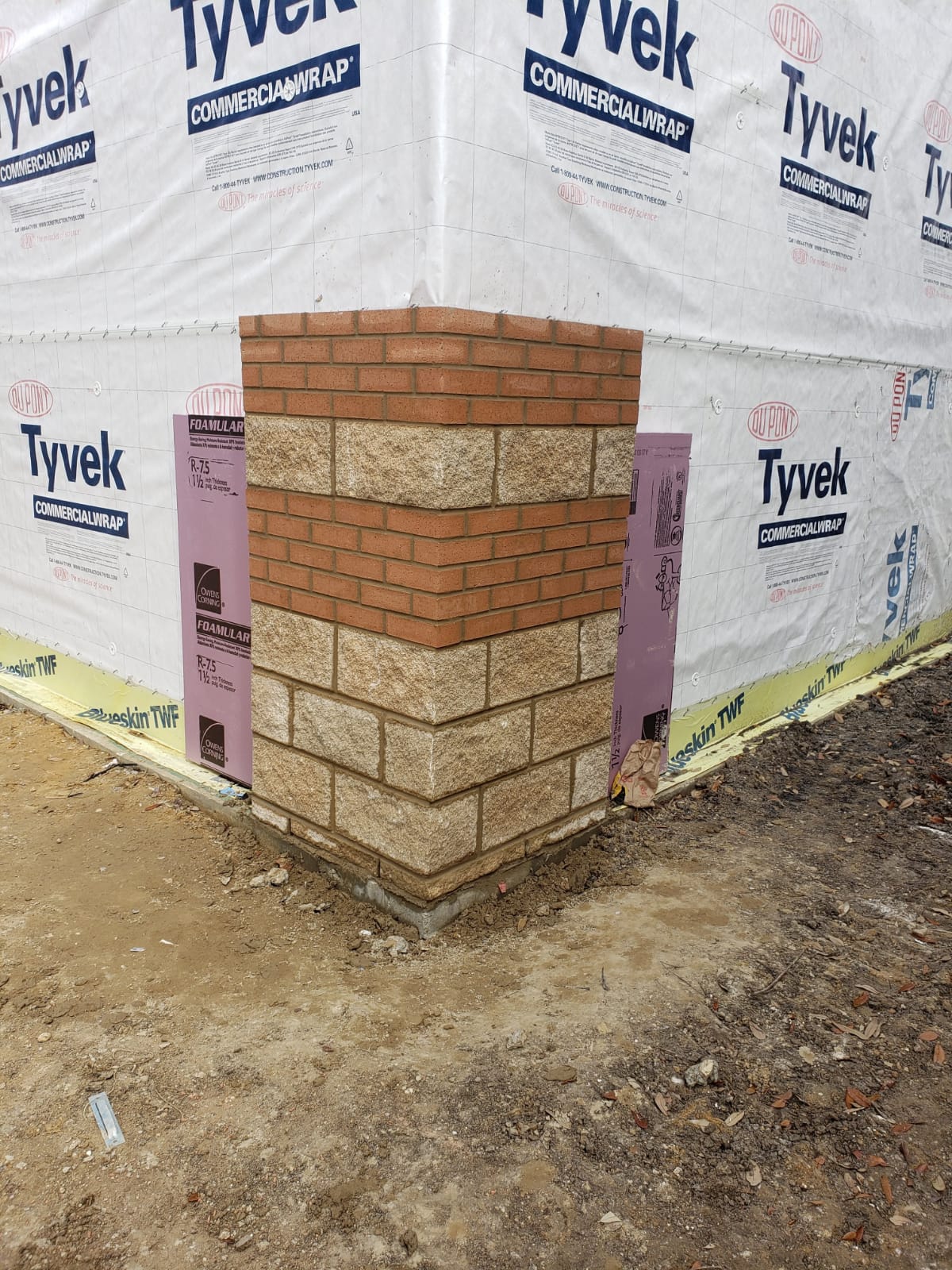Commercial brick masonry veneer installed by Texas Pro Stucco & Masonry in Texas