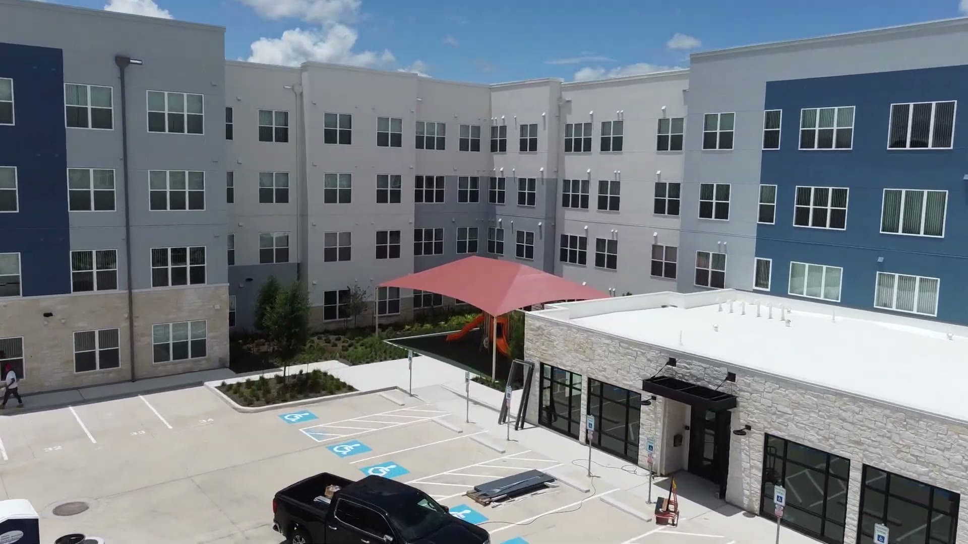 Multifamily exterior under construction by Texas Pro Stucco & Masonry